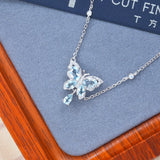 Aquamarine Butterfly Necklace