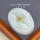 Olivine Heart Silver Ring