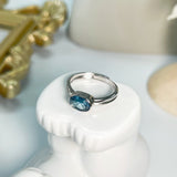London blue topaz  sterling silver ring