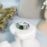 Diopside sterling silver ring