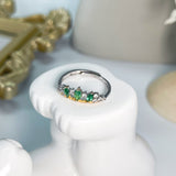 Emerald sterling silver ring