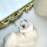 Garnet sterling silver ring