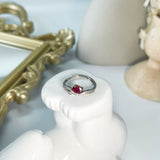 Ruby sterling silver ring