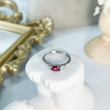 Ruby sterling silver ring