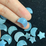 Aquamarine mini moon star