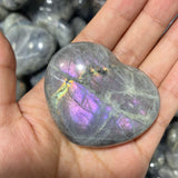 Purple and pink light labradorite heart