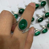 Malachite leaf ring